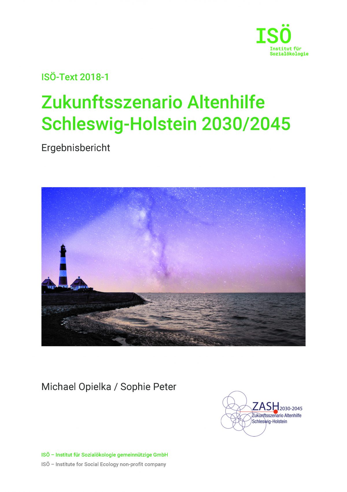 Michael Opielka/Sophie Peter, Zukunftsszenario Altenhilfe Schleswig-Holstein 2030/2045. Ergebnisbericht (ISÖ-Text 2018-1) 
